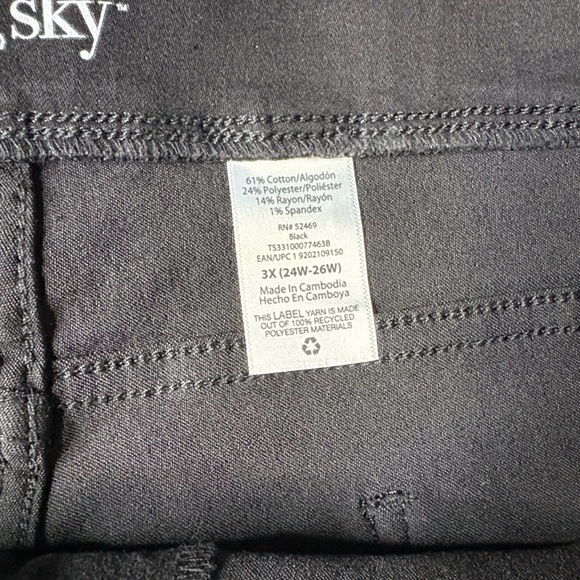 Terra & Sky High Rise Black Skinny Jeggings Size 3X(24-26W) - Picture 5 of 11
